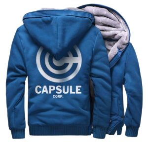 capsule corp trunks fleece blue jacket