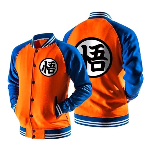 dragon ball z varsity letterman orange jacket