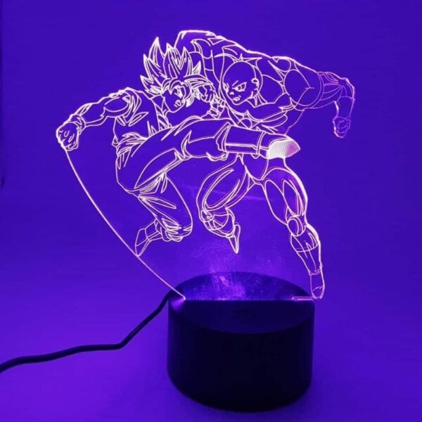 goku ssj2 versus jiren fight rgb 3d illusion lamp purple