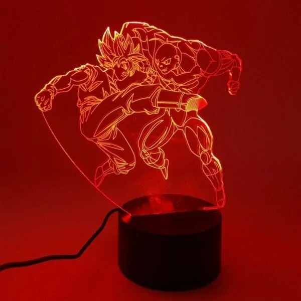 goku ssj2 versus jiren fight rgb 3d illusion lamp red