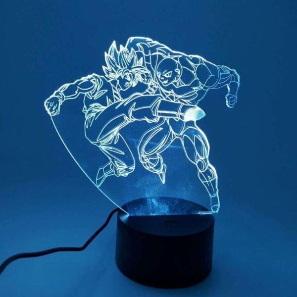 goku ssj2 versus jiren fight rgb 3d illusion lamp white