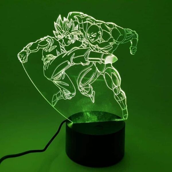goku ssj2 versus jiren fight rgb 3d illusion lamp yellow