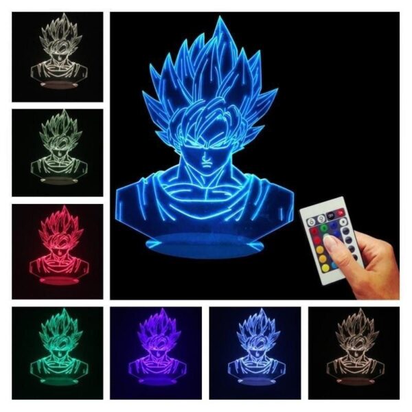 goku super saiyan color changing rgb led lamp