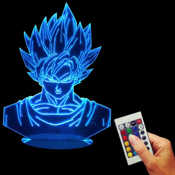 goku super saiyan color changing rgb led lamp blue