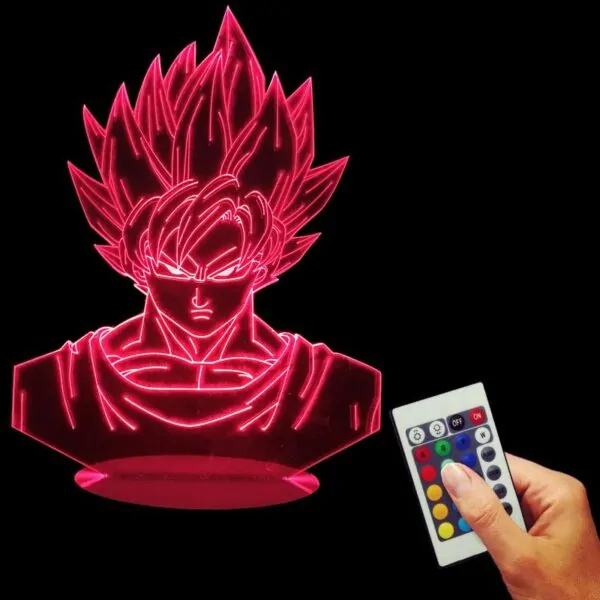goku super saiyan color changing rgb led lamp red