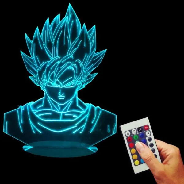 goku super saiyan color changing rgb led lamp sky blue