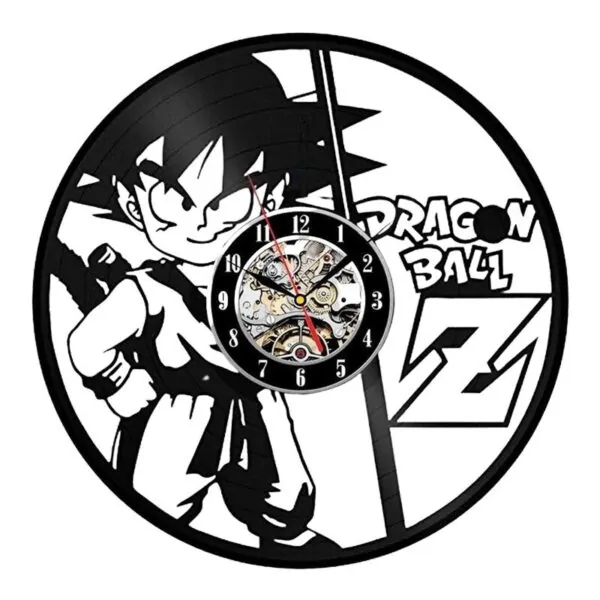 kid goku training vinyl record wall clock