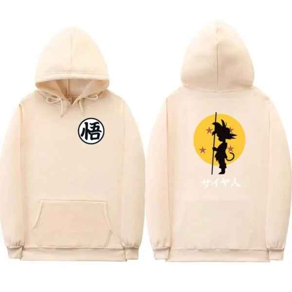 dragon ball goku kanji training cream hoodie