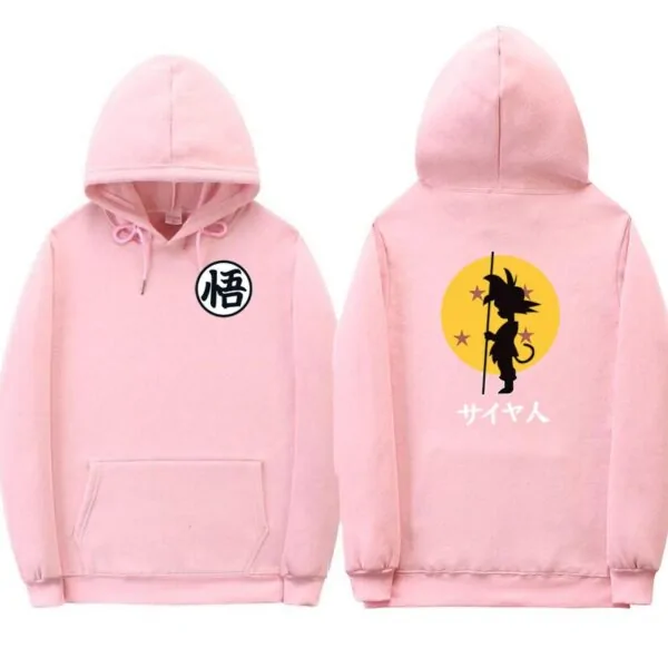 dragon ball goku kanji training pink hoodie