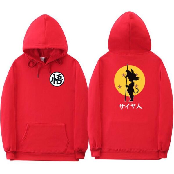 dragon ball goku kanji training red hoodie