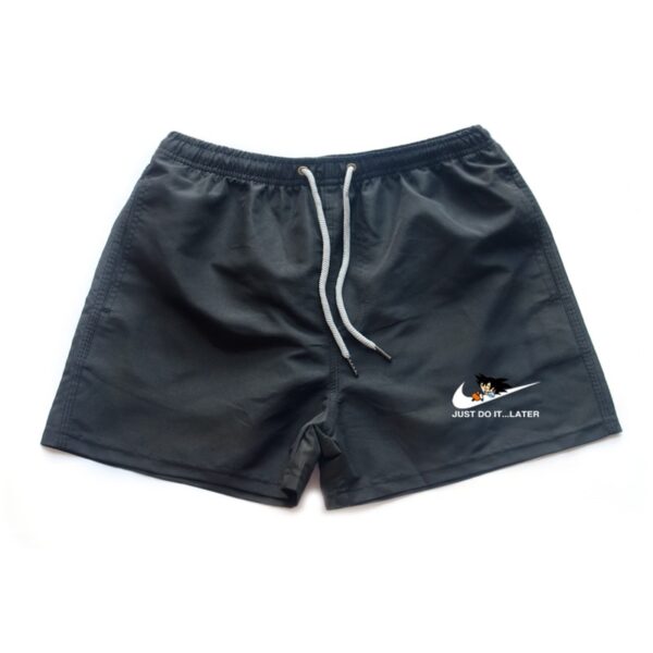 dragon ball z goku just do it later nike parody black shorts