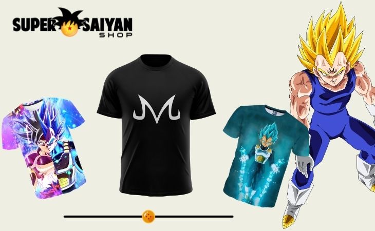 majin vegeta t shirts