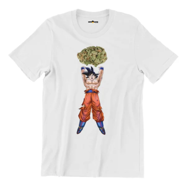 goku weed genkidama drip white t shirt 3