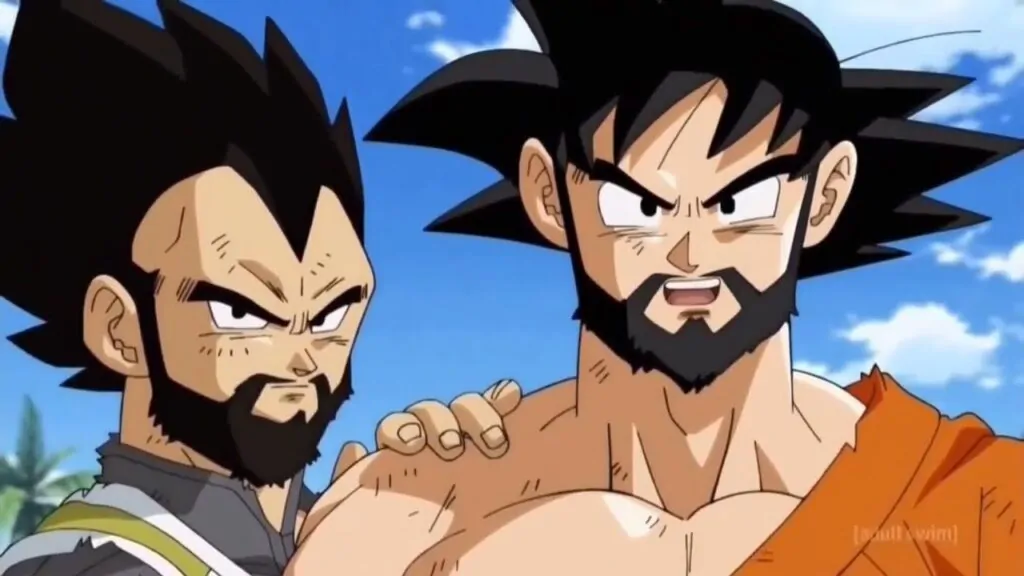 goku and vegeta with beard