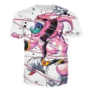 kid buu super mad explosion white t shirt