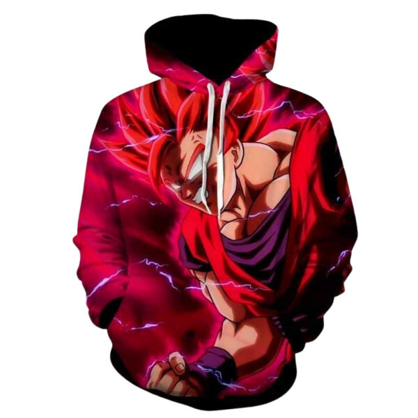 goku red super saiyan charging hoodie