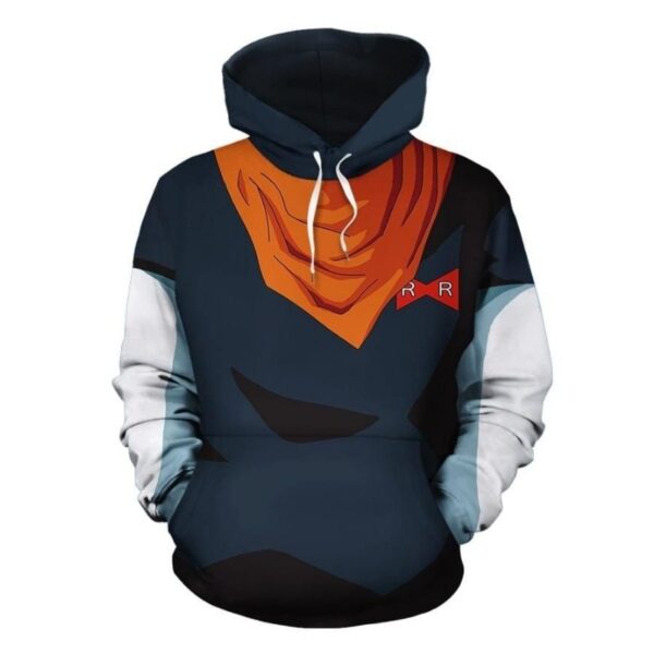 android 17 cosplay red ribbon army hoodie