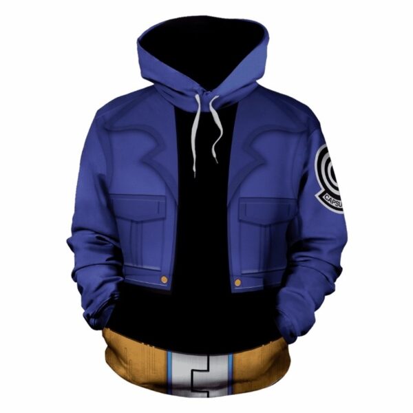 dragon ball z trunks inspired blue suit hoodie