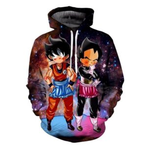 maid goku vegeta space galaxy 3d hoodie