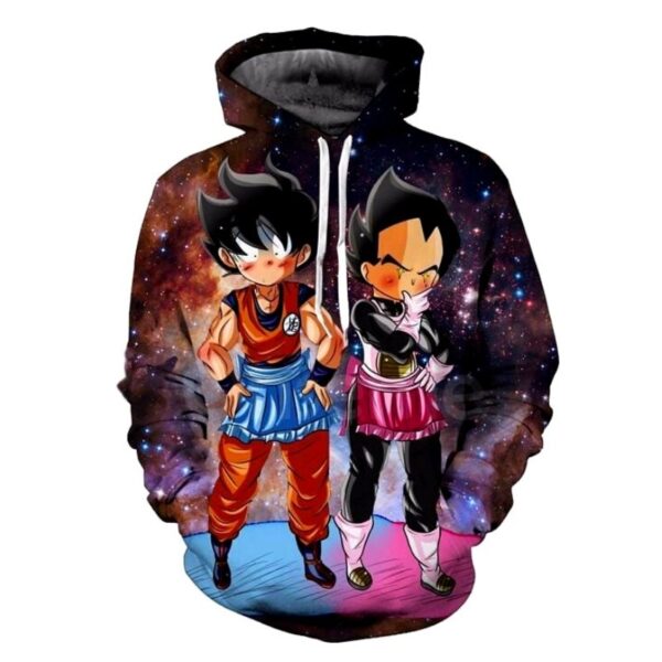 maid goku vegeta space galaxy 3d hoodie